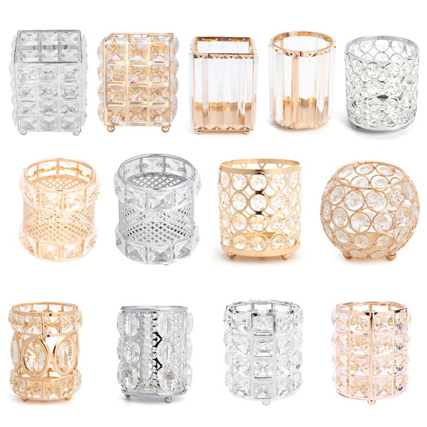 Crystal Makeup Organizer Metal Storage Box European style Eyebrow Pencil Lipstick Holder Makeup Brush Holder Cosmetic Organizer