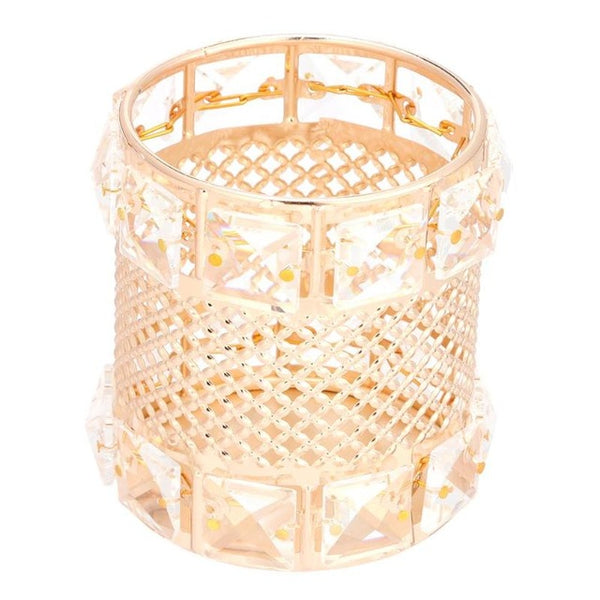 Crystal Makeup Organizer Metal Storage Box European style Eyebrow Pencil Lipstick Holder Makeup Brush Holder Cosmetic Organizer