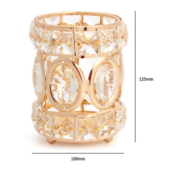 Crystal Makeup Organizer Metal Storage Box European style Eyebrow Pencil Lipstick Holder Makeup Brush Holder Cosmetic Organizer