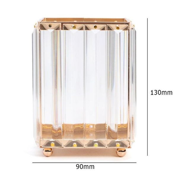 Crystal Makeup Organizer Metal Storage Box European style Eyebrow Pencil Lipstick Holder Makeup Brush Holder Cosmetic Organizer