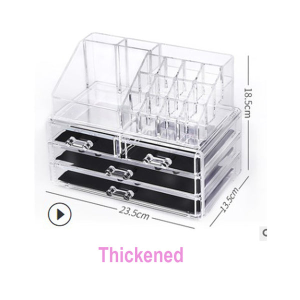 Acrylic transparent Makeup Organizer Storage Boxes Make Cosmetics Brush Organizer home  Drawers Cotton Swabs Stick Storage case