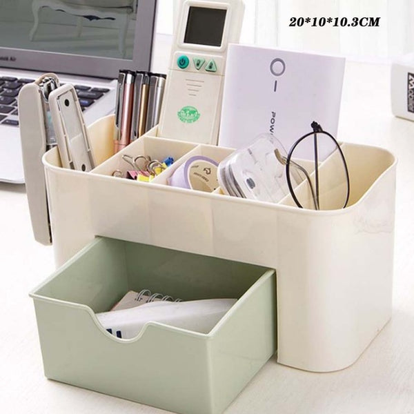 Organizer Make Up Storage Plastic Box Wooden Large Capacity Cosmetic Storage Drawer Makeup Dressing Table Skin Care Rack Swabs