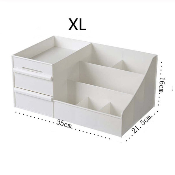Organizer Make Up Storage Plastic Box Wooden Large Capacity Cosmetic Storage Drawer Makeup Dressing Table Skin Care Rack Swabs