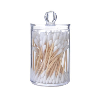 Msjo Makeup Organizer Cotton Pads Acrylic Round Container Cotton Swab Make  Up Organizer Plastic Cotton Pads Storage Boxes Bins