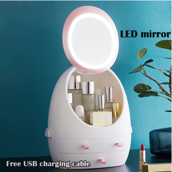 USB Rechargeable Makeup Organizer case Cosmetic Storage Box  Jewelry Container Dust proof - 15114