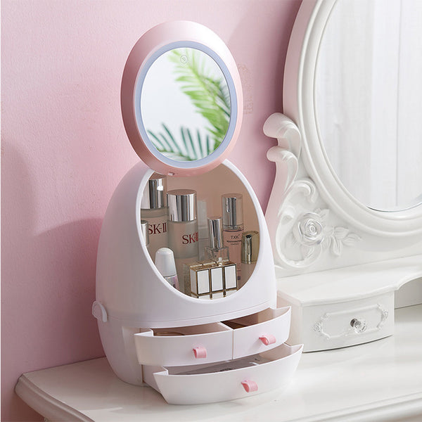 USB Rechargeable Makeup Organizer case Cosmetic Storage Box  Jewelry Container Dust proof - 15114