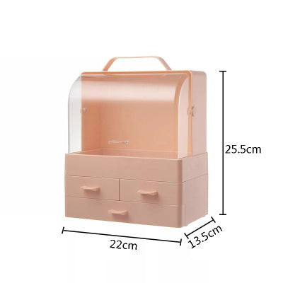 USB Rechargeable Makeup Organizer case Cosmetic Storage Box  Jewelry Container Dust proof Drawer Waterproof Mirror LED Light