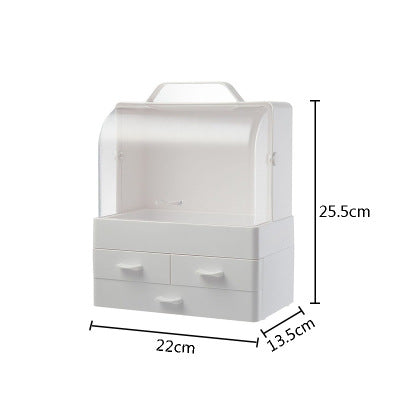 USB Rechargeable Makeup Organizer case Cosmetic Storage Box  Jewelry Container Dust proof Drawer Waterproof Mirror LED Light
