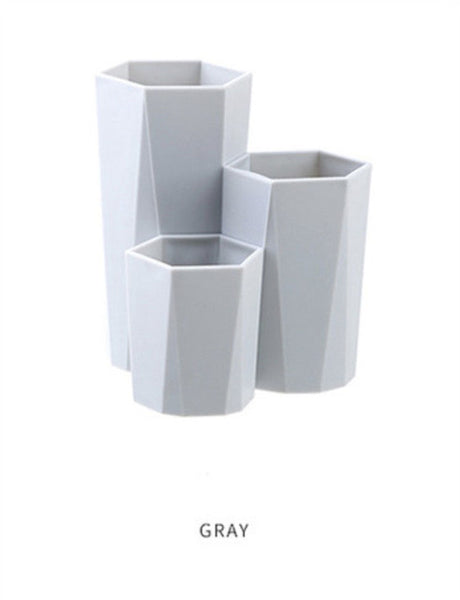 3 Lattices Make-up Box Brush Cosmetic Storage Table Organizer Makeup Nail Polish Cosmetic Holder Make Up Tools Pen Holder Rack