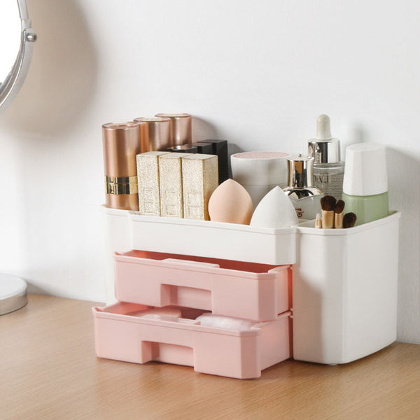 YiCleaner Makeup-organizer Plastic Cosmetics Box Large Makeup Holder Nail-Polish Organizer Swabs-Holder Bathroom storage box