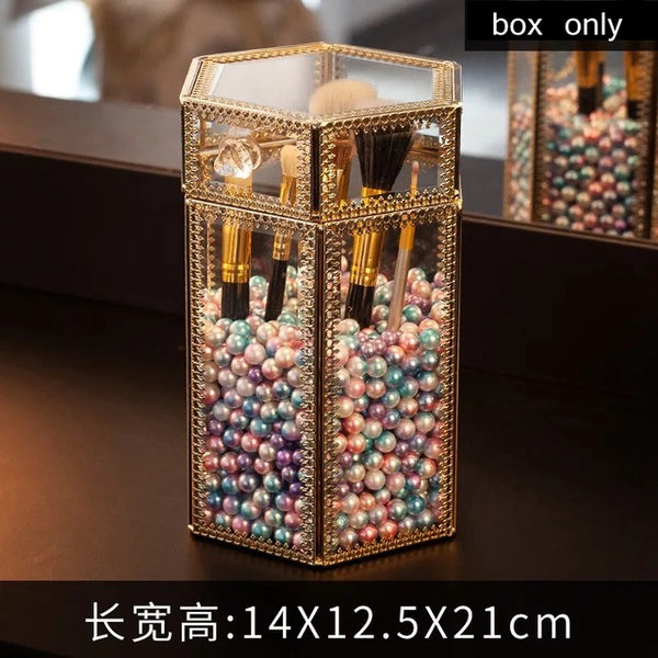 Transparent Drawer Makeup Organizer Glass Desktop finishing Skin Care Shelf Tissue Jewellery Necklace Ring Storage Box