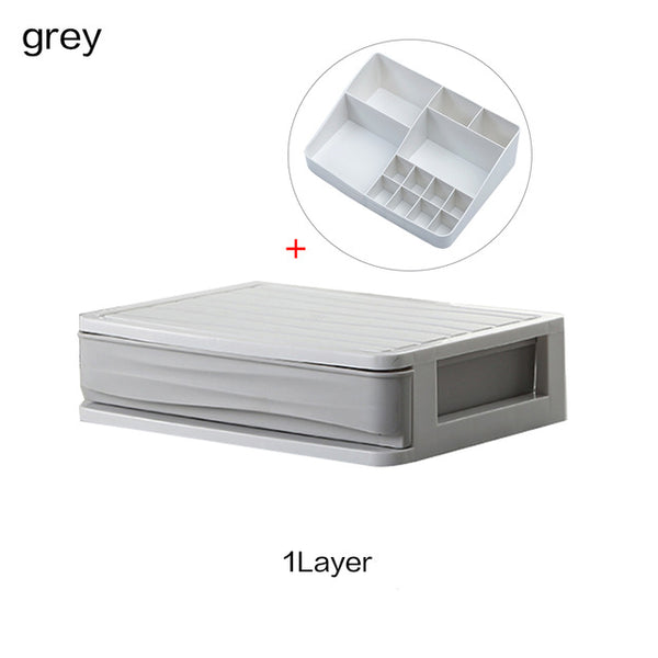 Plastic Cosmetic Organizer Makeup Organizer Makeup Storage Box Container Nail Casket Holder Desk Sundry Storage Case Makeup Box