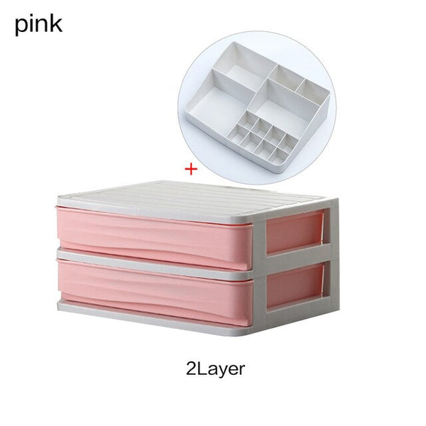 Plastic Cosmetic Organizer Makeup Organizer Makeup Storage Box Container Nail Casket Holder Desk Sundry Storage Case Makeup Box