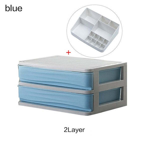 Plastic Cosmetic Organizer Makeup Organizer Makeup Storage Box Container Nail Casket Holder Desk Sundry Storage Case Makeup Box