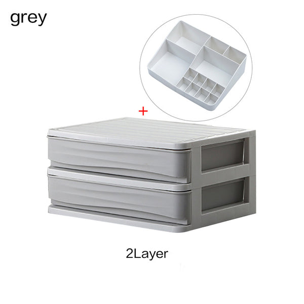 Plastic Cosmetic Organizer Makeup Organizer Makeup Storage Box Container Nail Casket Holder Desk Sundry Storage Case Makeup Box