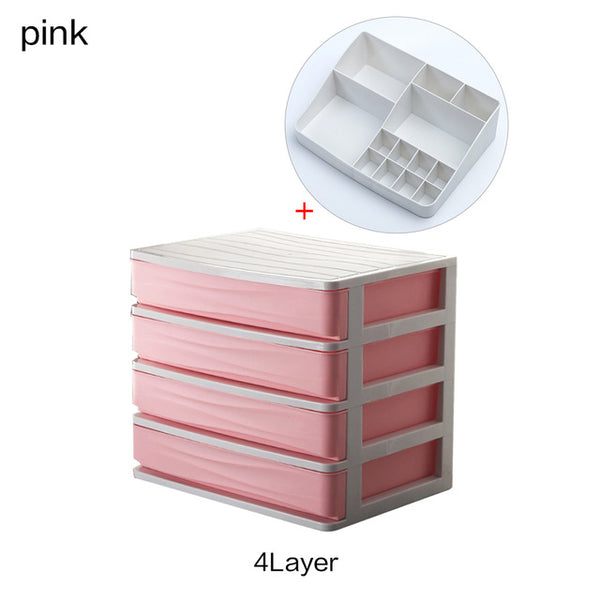 Plastic Cosmetic Organizer Makeup Organizer Makeup Storage Box Container Nail Casket Holder Desk Sundry Storage Case Makeup Box