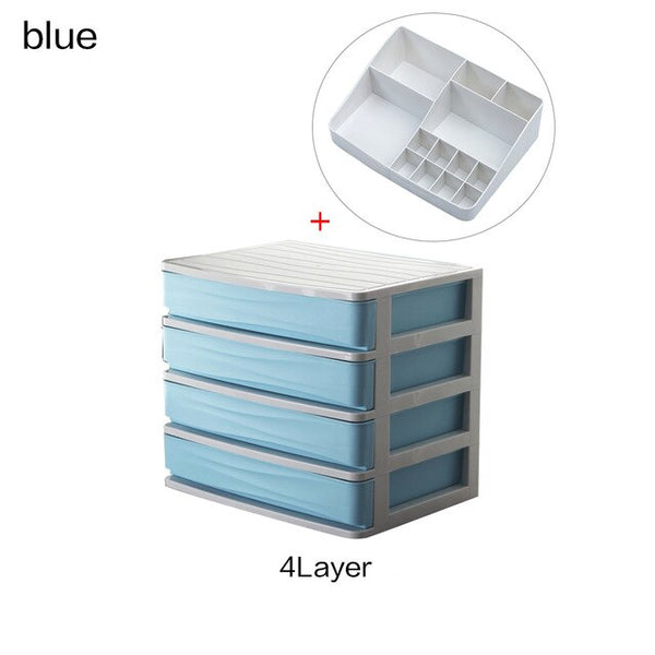 Plastic Cosmetic Organizer Makeup Organizer Makeup Storage Box Container Nail Casket Holder Desk Sundry Storage Case Makeup Box