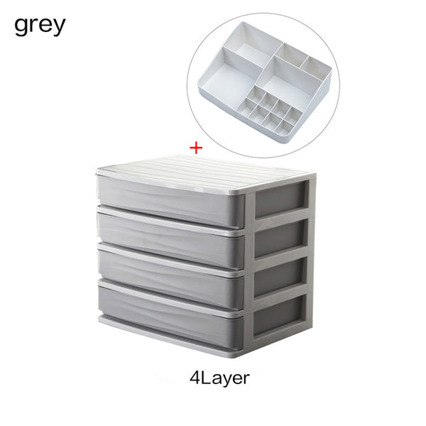 Plastic Cosmetic Organizer Makeup Organizer Makeup Storage Box Container Nail Casket Holder Desk Sundry Storage Case Makeup Box